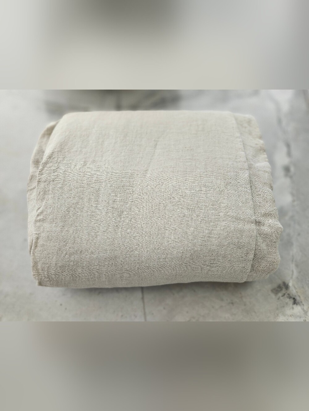 Quince 100% European Linen Duvet Cover Full/Queen Natural Chambray EUC - Picture 8 of 9